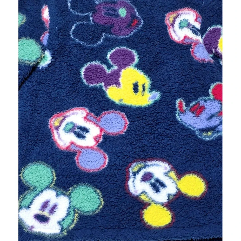 DISNEY Mickey Mouse Fleece Sherpa Pullover Top Sz XS Long Sleeves Soft Cozycore - Picture 2 of 8
